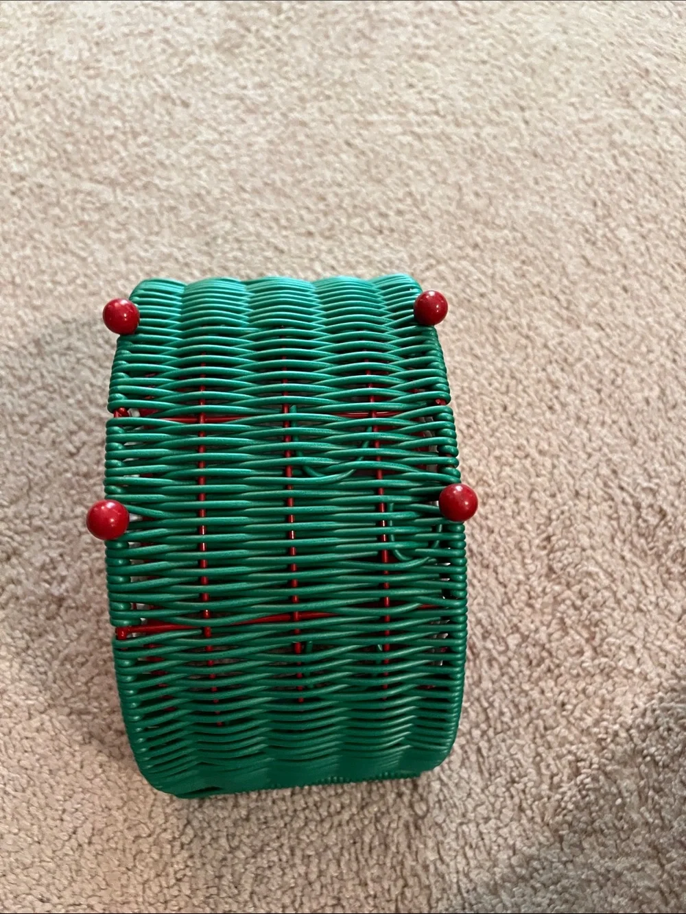 Watermelon Wicker Decorative Basket - Red/Green